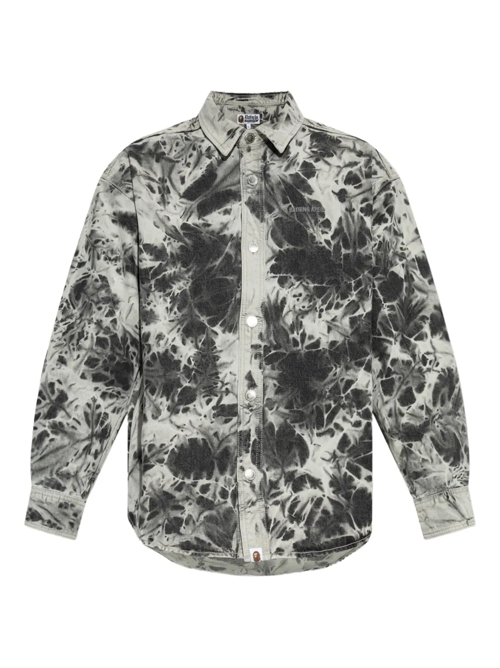 A BATHING APE Overhemd met tie-dye print Grijs