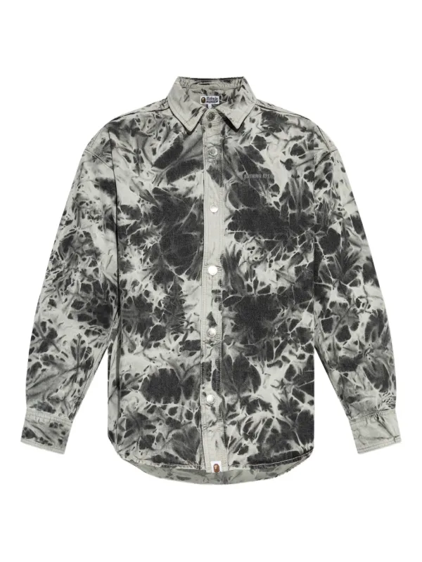 A BATHING APE® タイダイ ロングスリーブシャツ | グレー A BATHING APE® タイダイ ロングスリーブシャツ | グレー