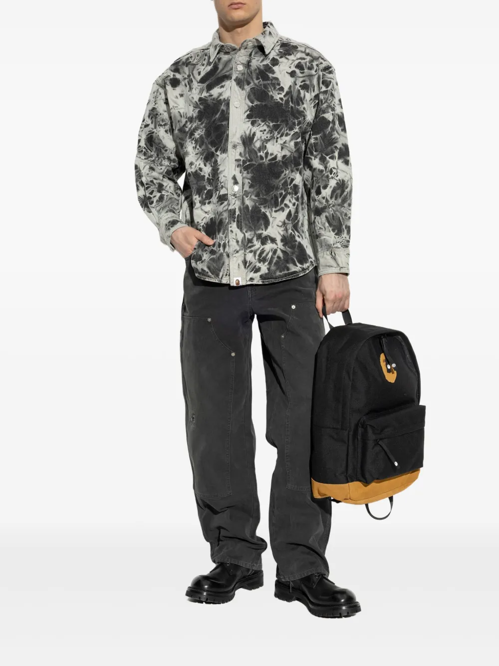 A BATHING APE Overhemd met tie-dye print - Grijs