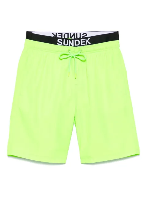 Sundek logo-waistband swim shorts