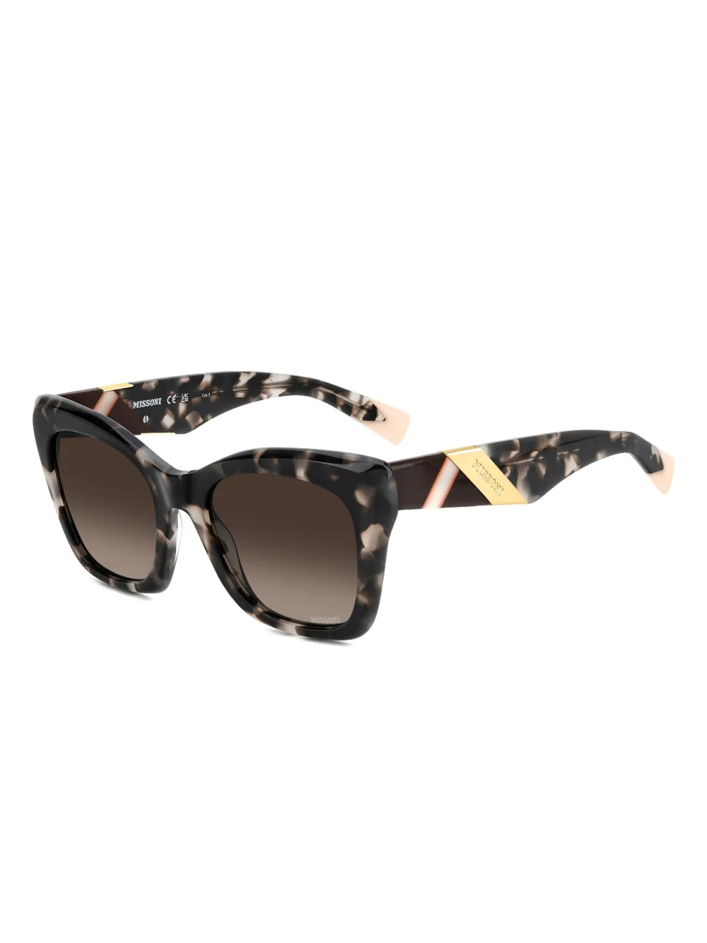 MISSONI EYEWEAR Zonnebril met gegraveerd logo - Bruin