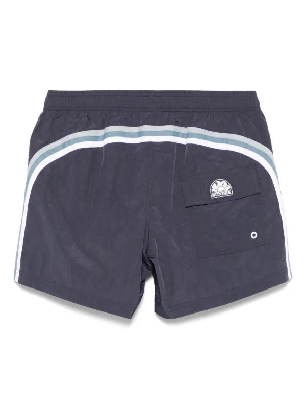 Sundek stripe-detailing Swim Shorts Blue FARFETCH IN