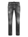 Philipp Plein distressed paint-splattered jeans - Grey