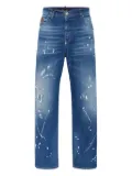 Philipp Plein Beach Boy Fit paint-splatter distressed jeans - Blue