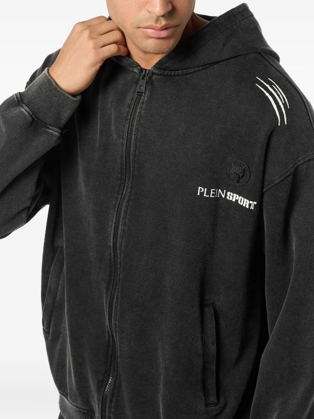 Plein Sport Hoodie met grafische print Zwart