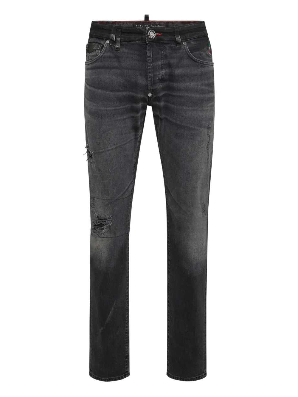 Philipp Plein Gerafelde jeans Zwart