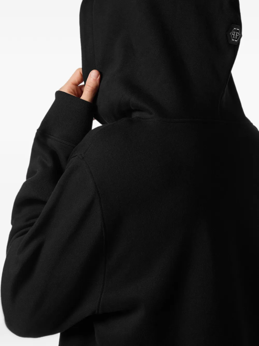 Philipp Plein Hoodie verfraaid met stras 02 BLACK