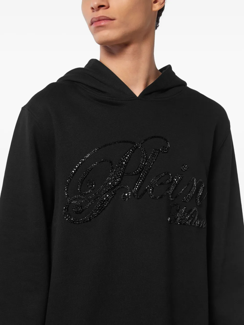 Philipp Plein Hoodie verfraaid met pailletten Zwart