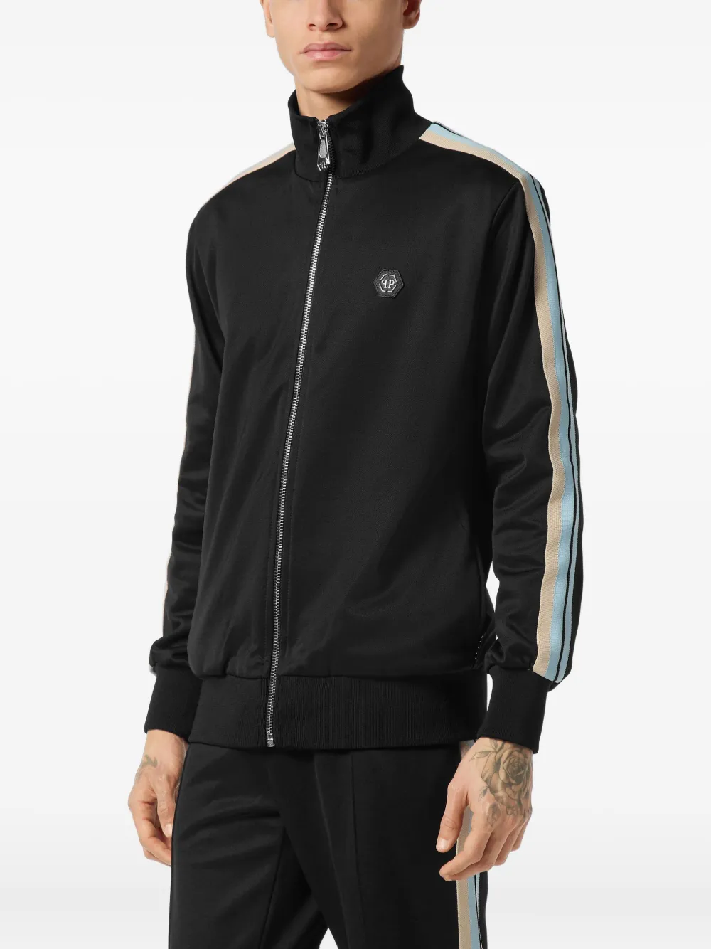 Philipp Plein Trainingsjack met rits en hoge hals Zwart