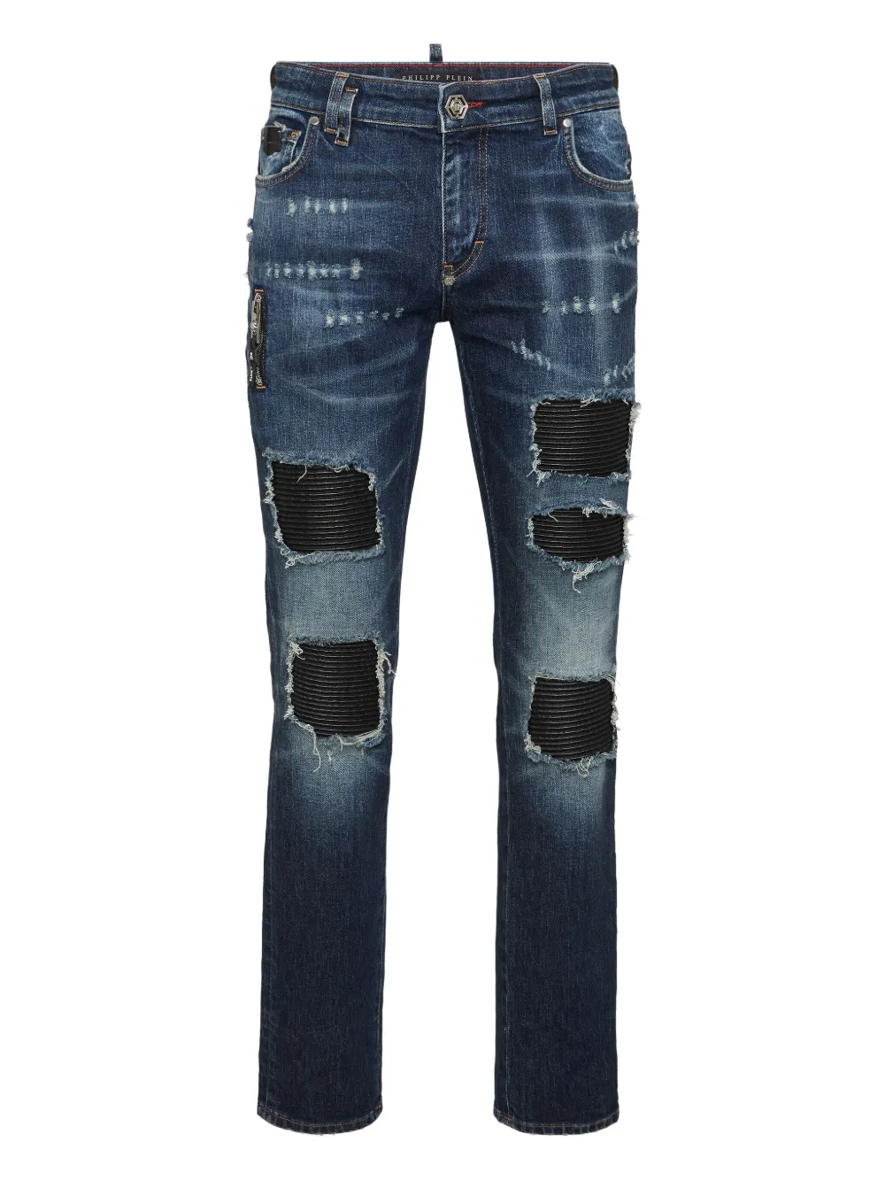 Philipp Plein Gerafelde jeans Blauw