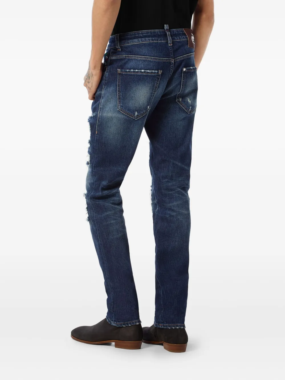 Philipp Plein Gerafelde jeans Blauw