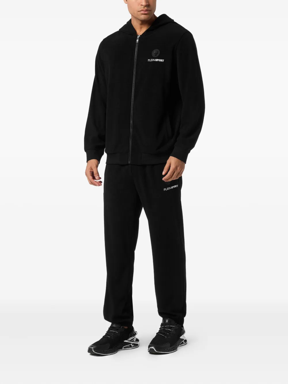 Plein Sport Hoodie met geborduurd logo Zwart