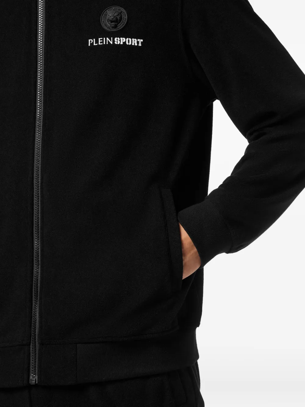 Plein Sport Hoodie met geborduurd logo Zwart