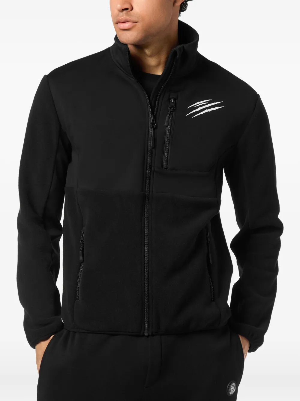 Plein Sport Jack met krasdetail en vlakken Zwart