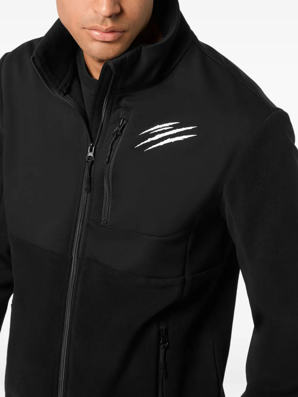 Plein Sport Jack met krasdetail en vlakken Zwart
