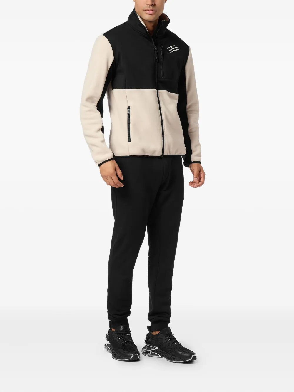 Plein Sport Fleece jack met rits Beige