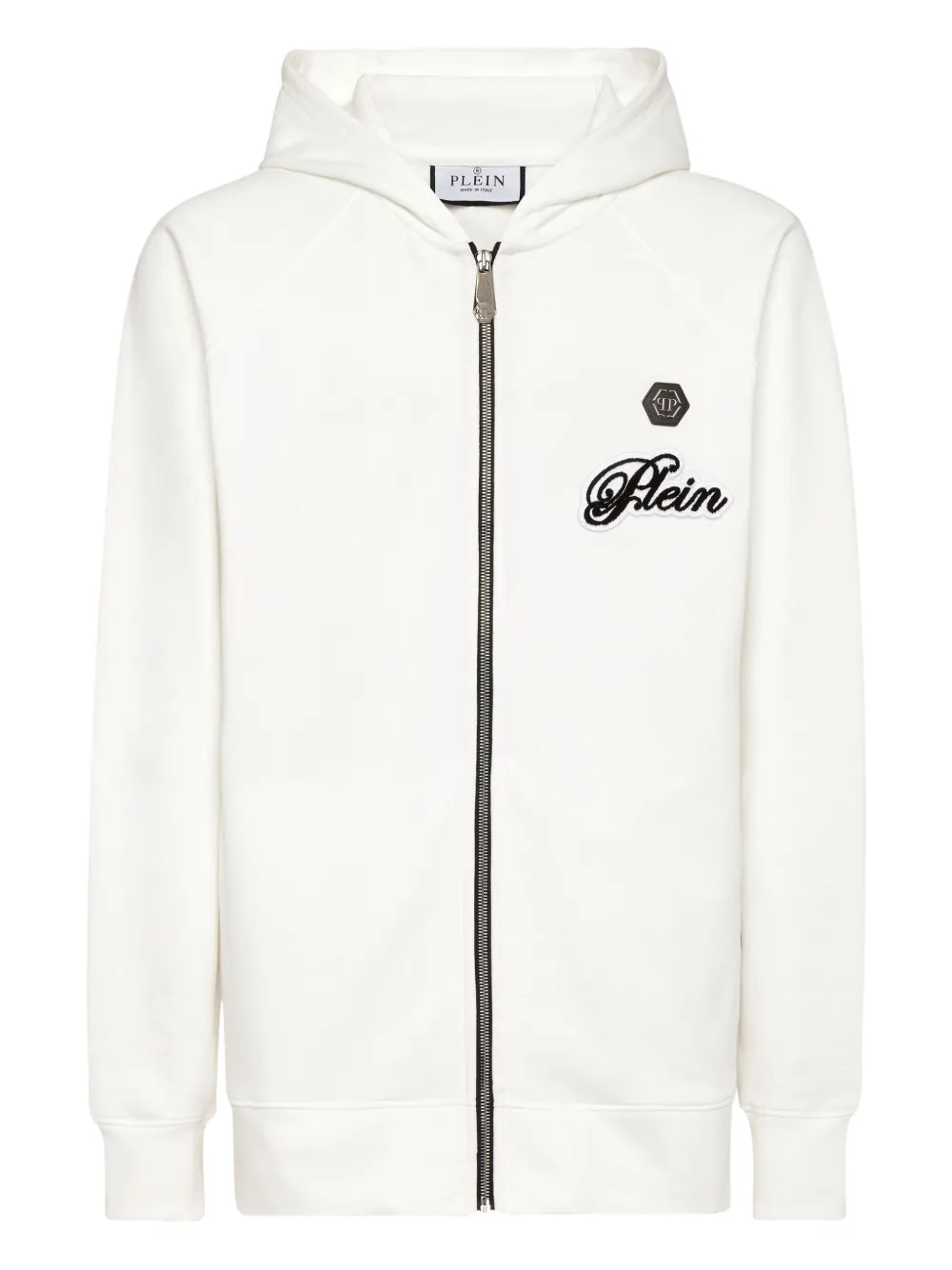 Philipp Plein Basic Signature zip-up hoodie | White | Image 1