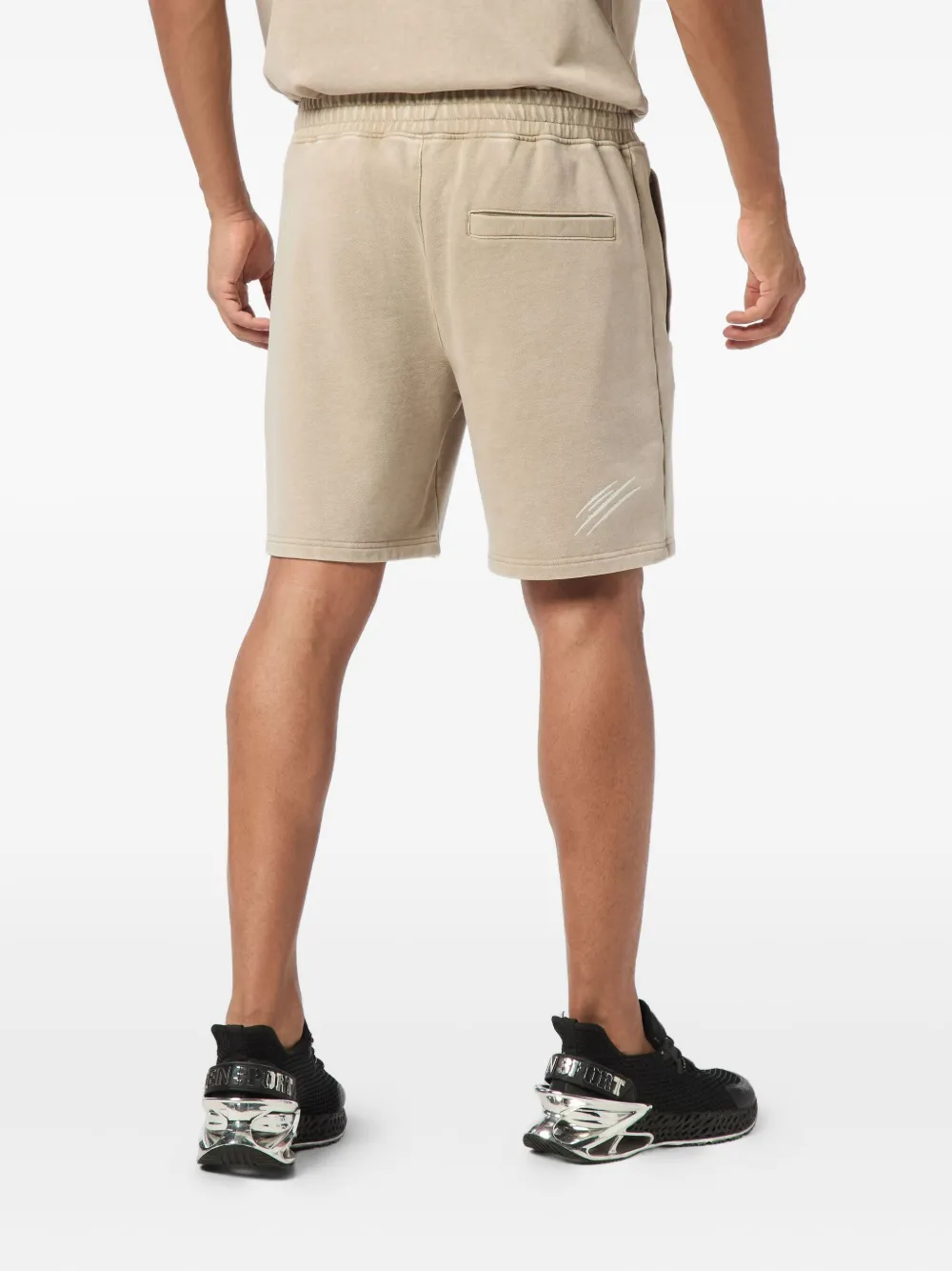 Plein Sport Logo-plaque Track Shorts In Neutral
