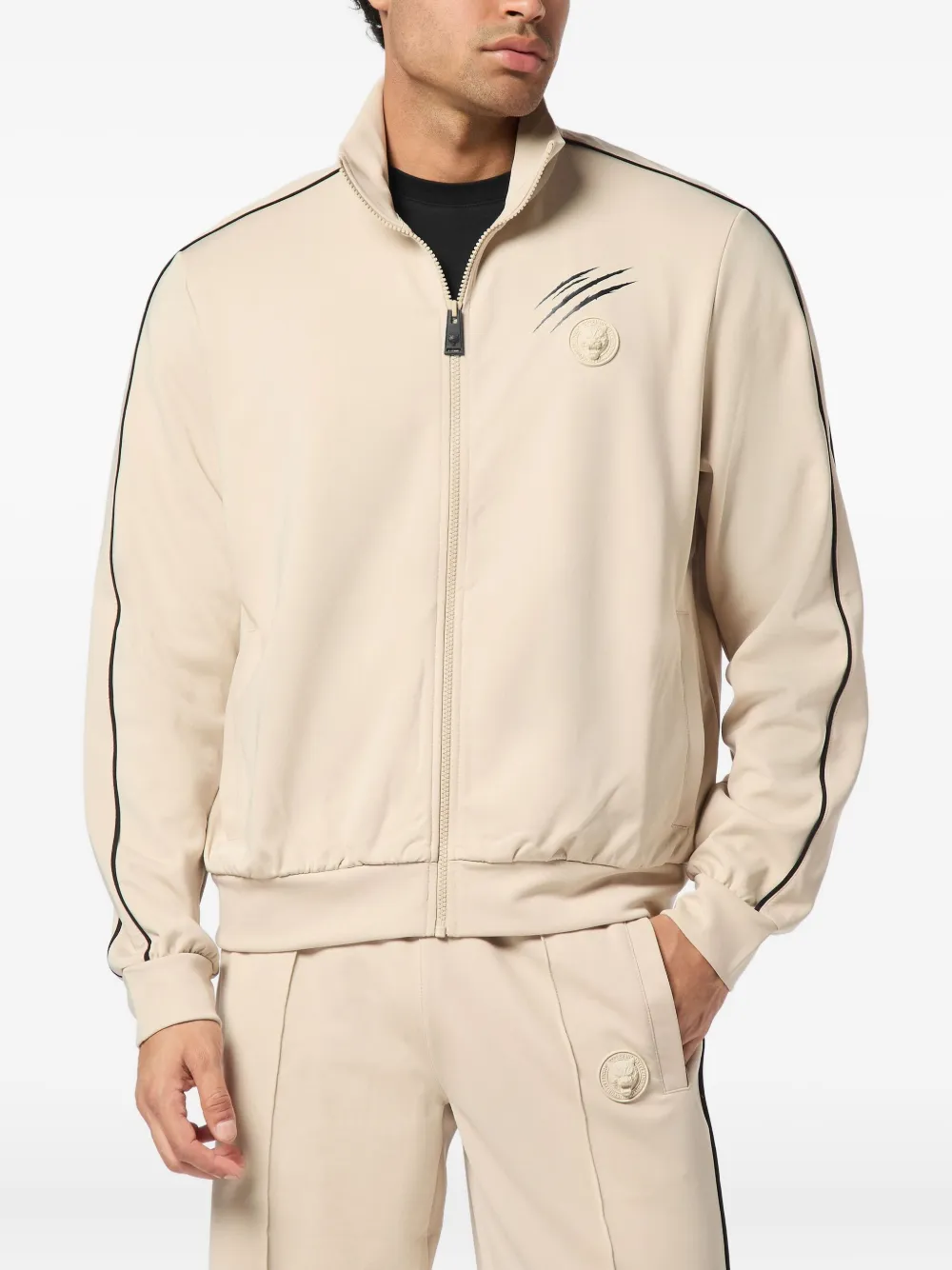 Plein Sport Trainingsjack met rits Beige