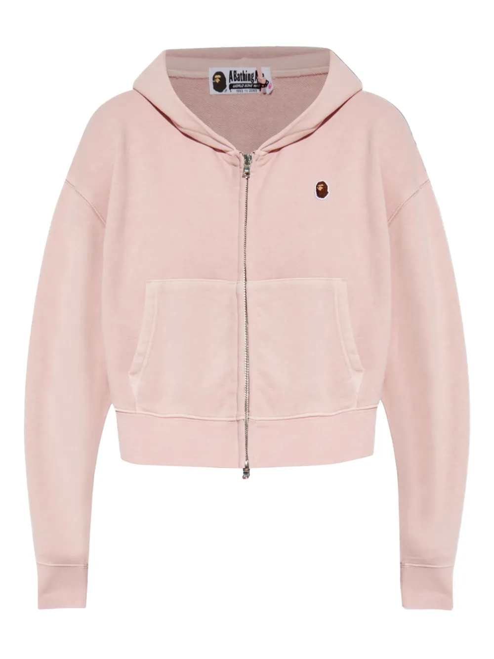 A BATHING APE® logo zip-up hoodie | Pink | Image 1