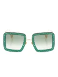 ANNA-KARIN KARLSSON square-frame embellished sunglasses - Green