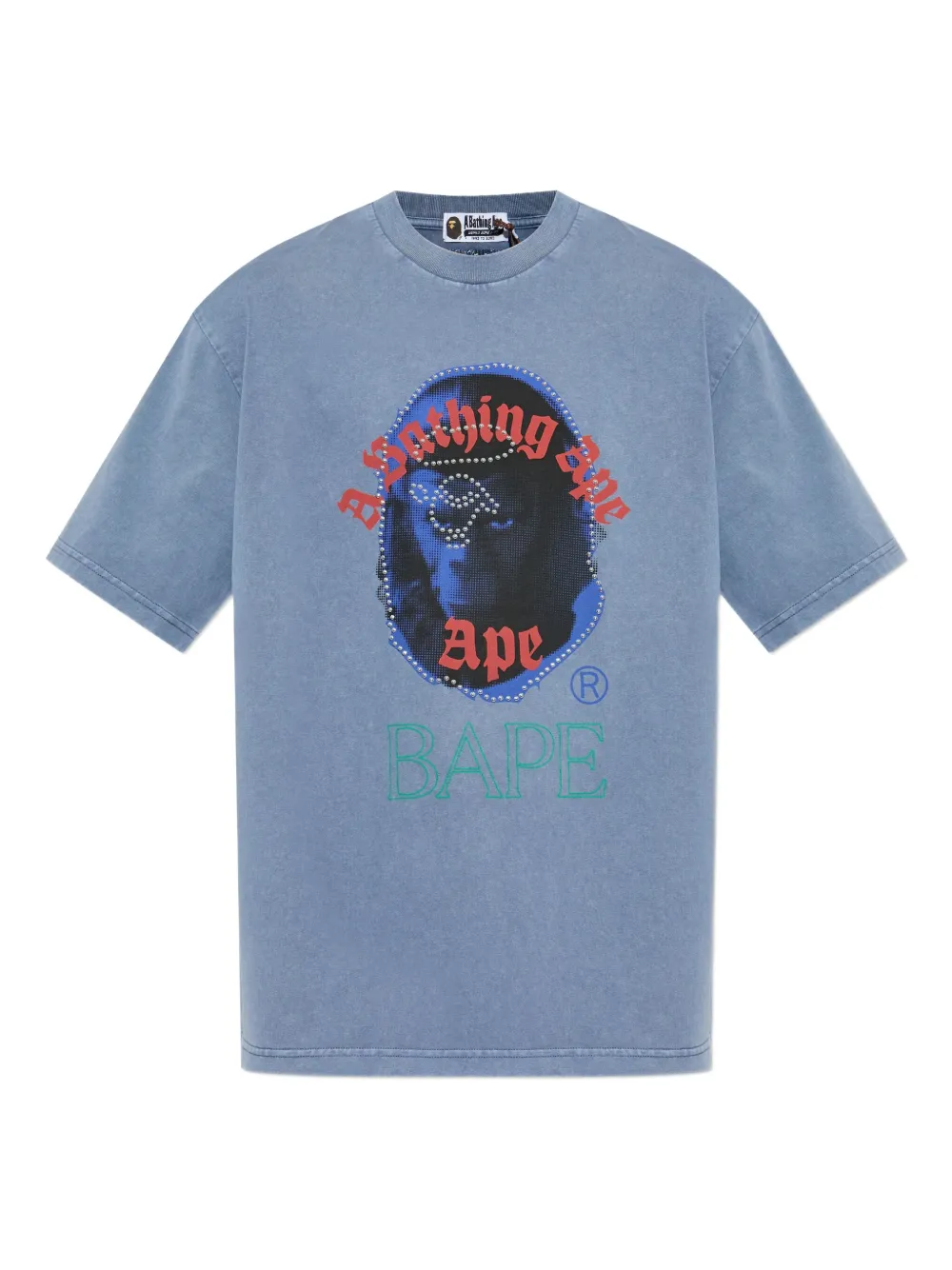 A BATHING APE® playera Dye Rhinestone | azul | Image 1