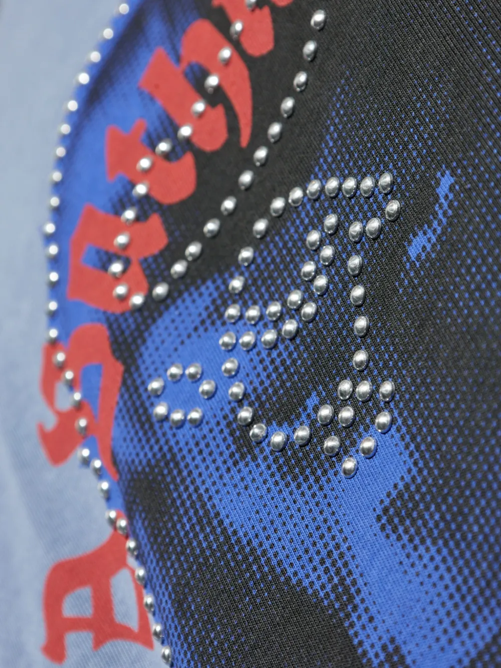 A BATHING APE Dye Rhinestone T-shirt Blauw