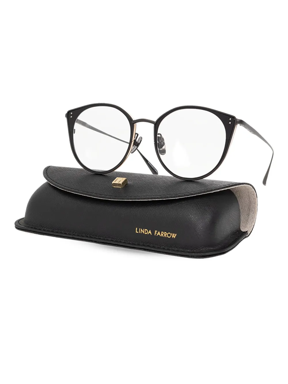Linda Farrow Neusa Oval bril Zwart