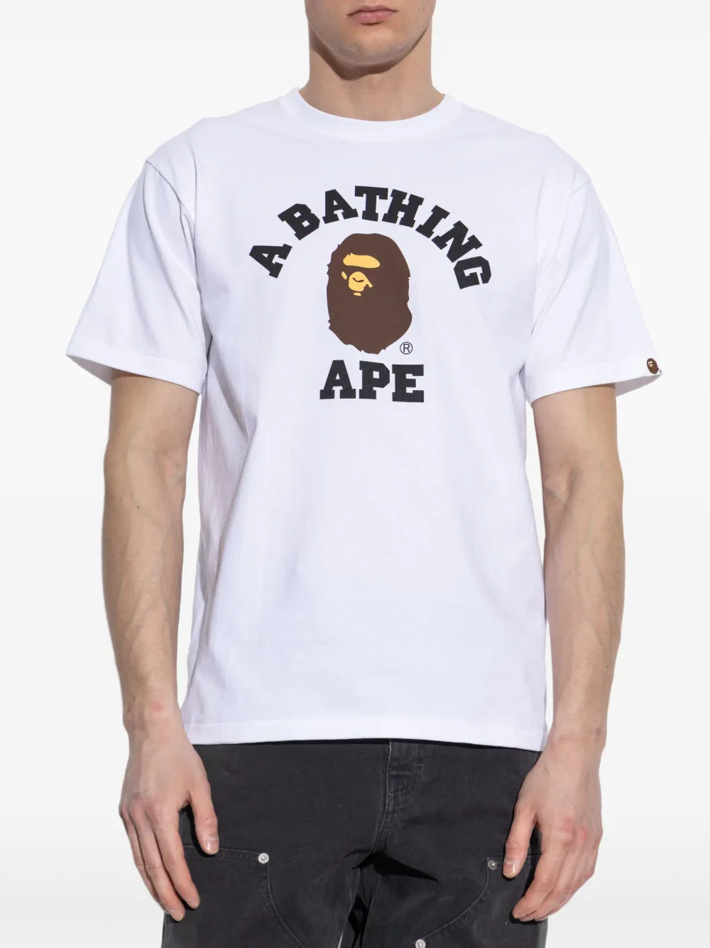 A BATHING APE T-shirt met logoprint Wit