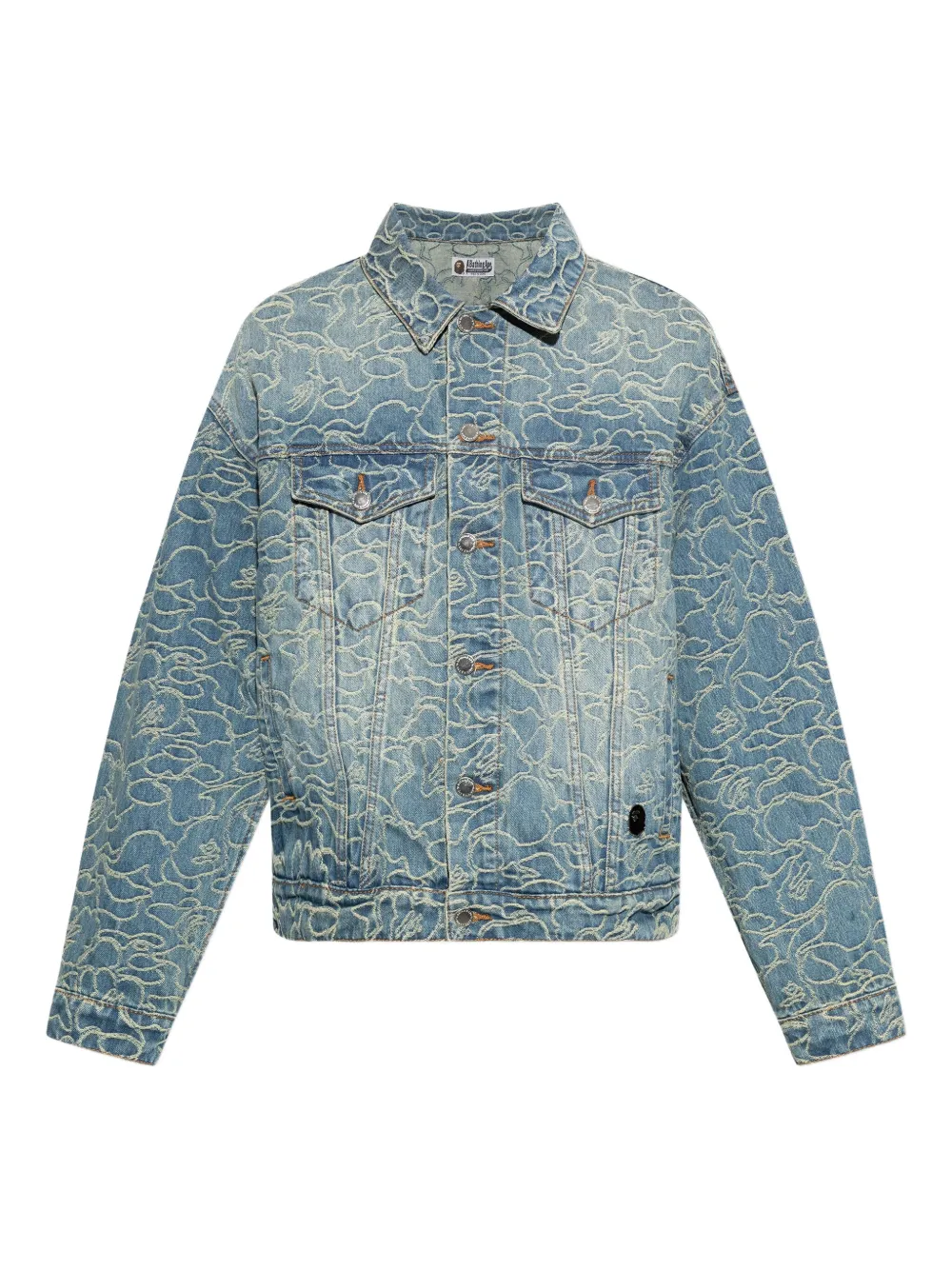 A BATHING APE® embroidered denim jacket | Blue | Image 1