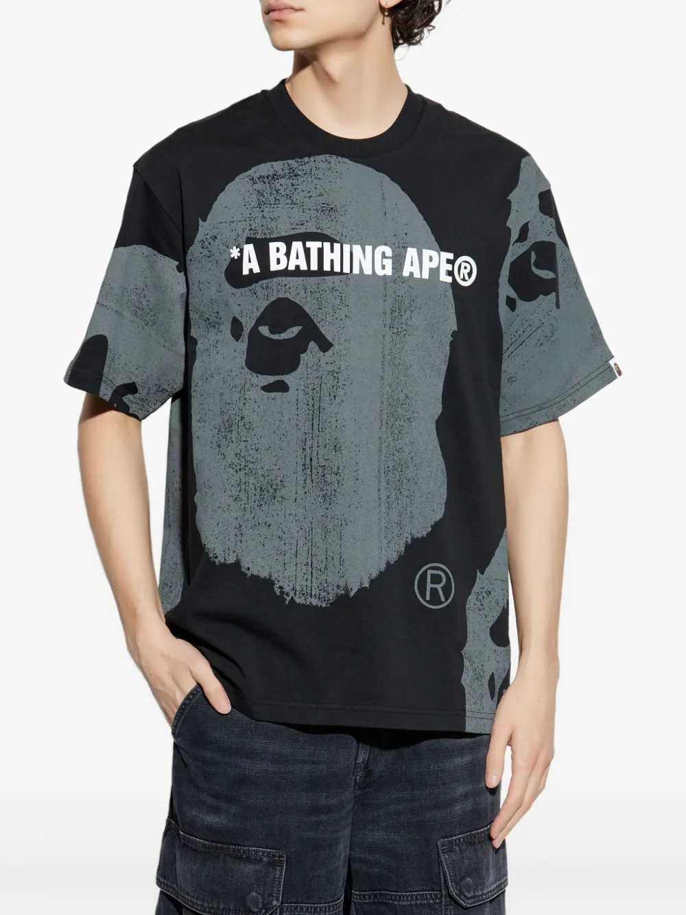 A BATHING APE Head Over T-shirt Zwart