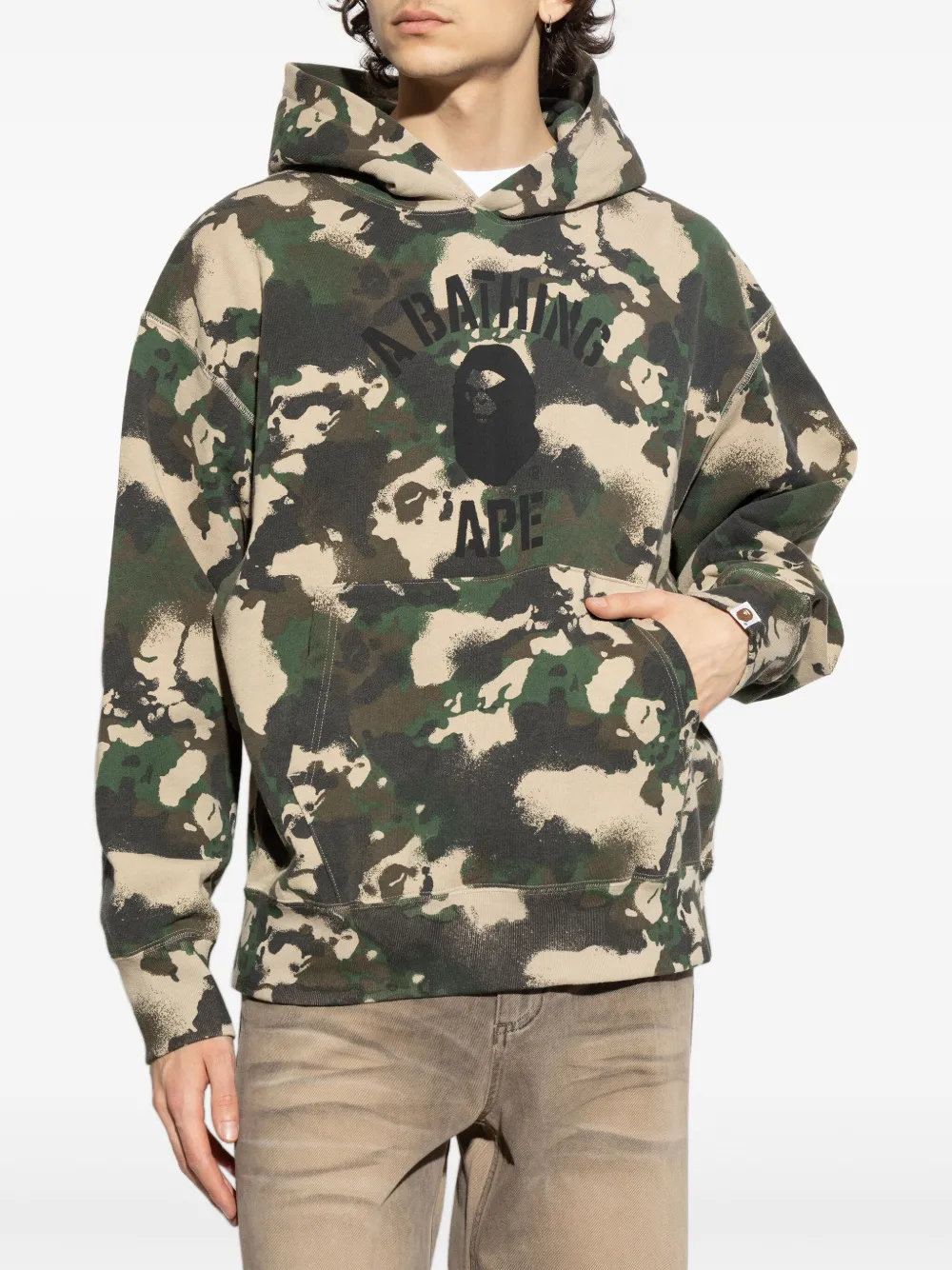 Shop A Bathing Ape Camouflage-pattern Hoodie In Green