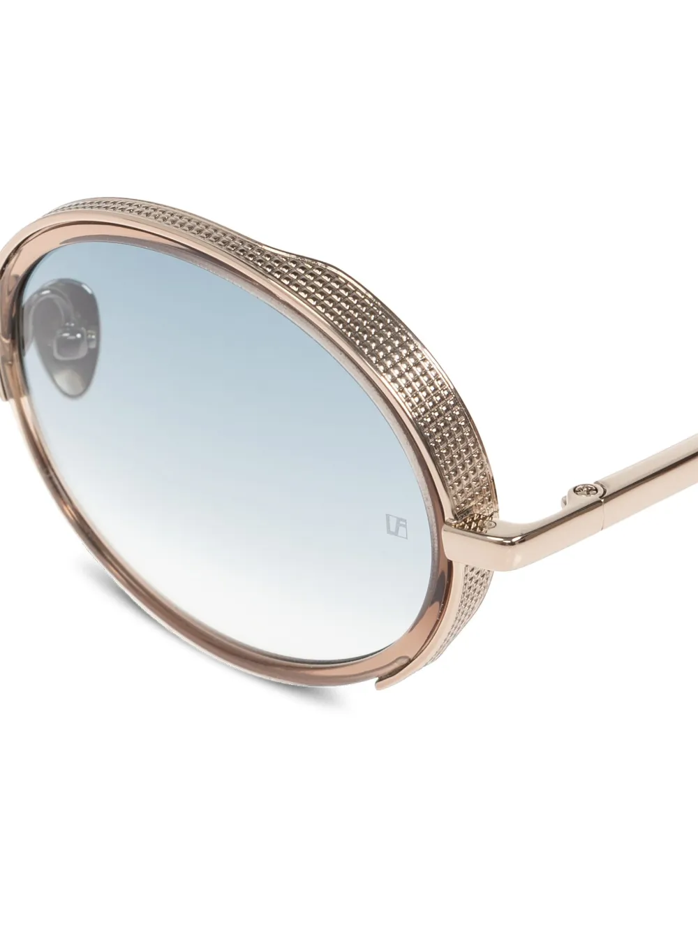 Linda Farrow Zonnebril met rond montuur Goud