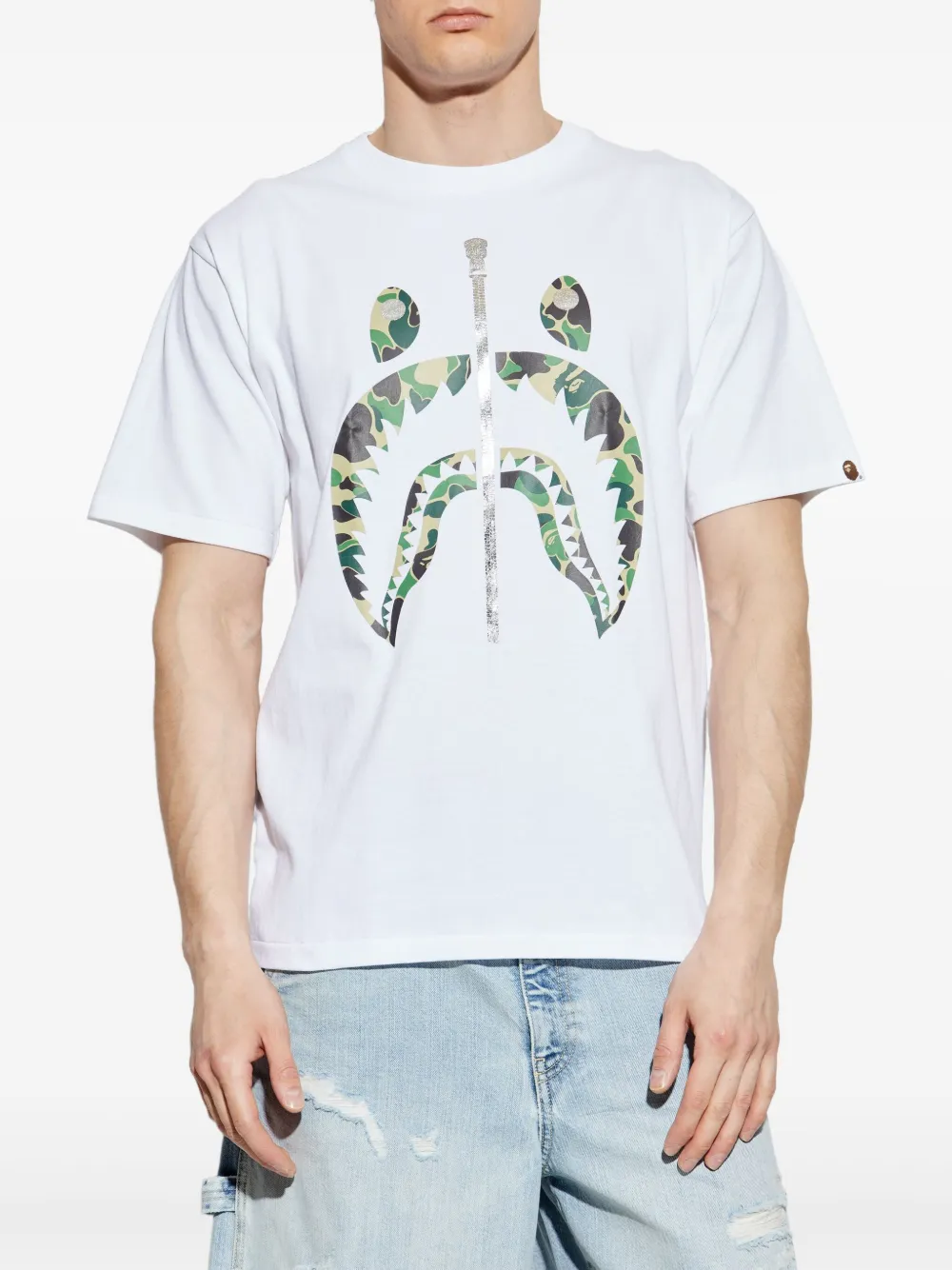 A BATHING APE T-shirt met grafische print Wit