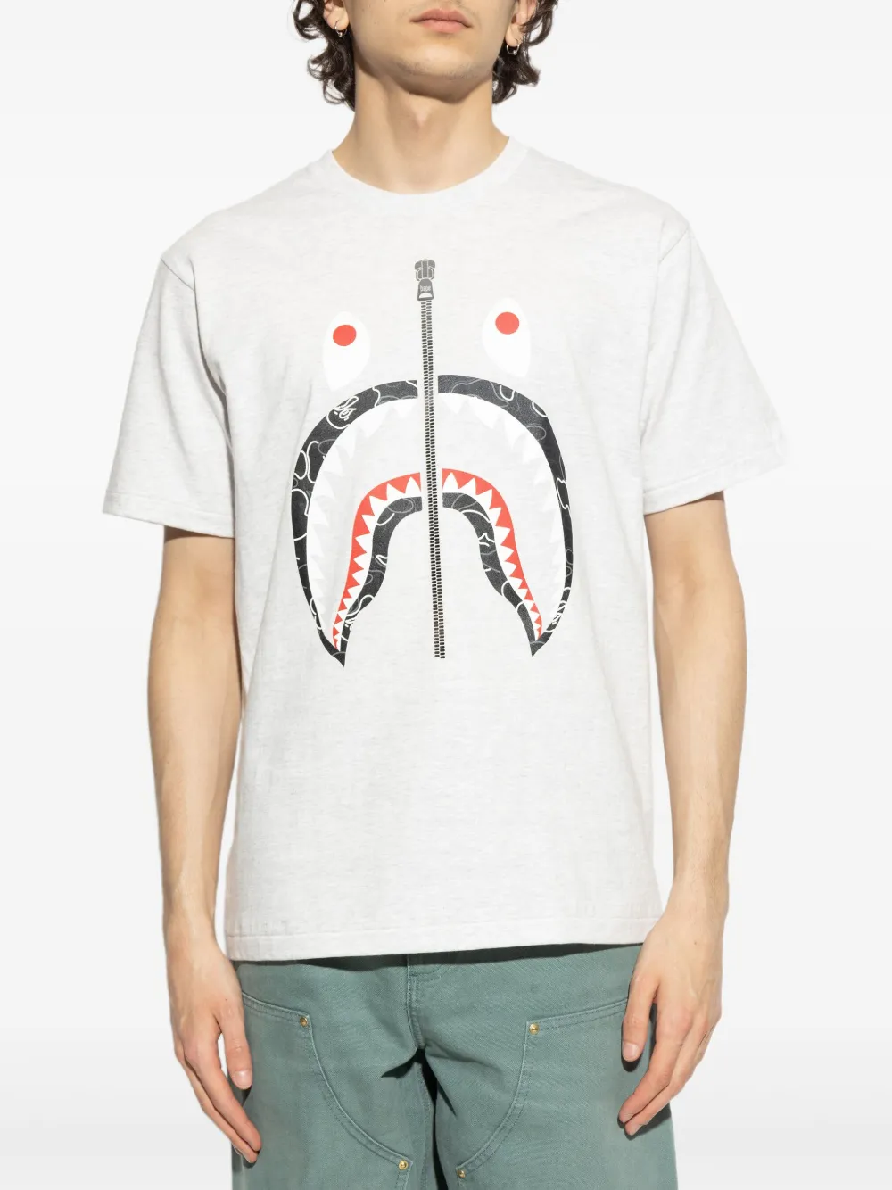 A BATHING APE T-shirt met grafische print Grijs