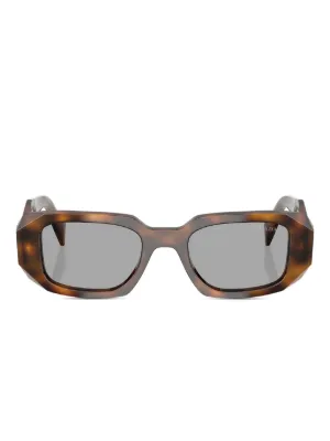 Prada Eyewear スクエアフレーム サングラス | ブラウン | FARFETCH JP