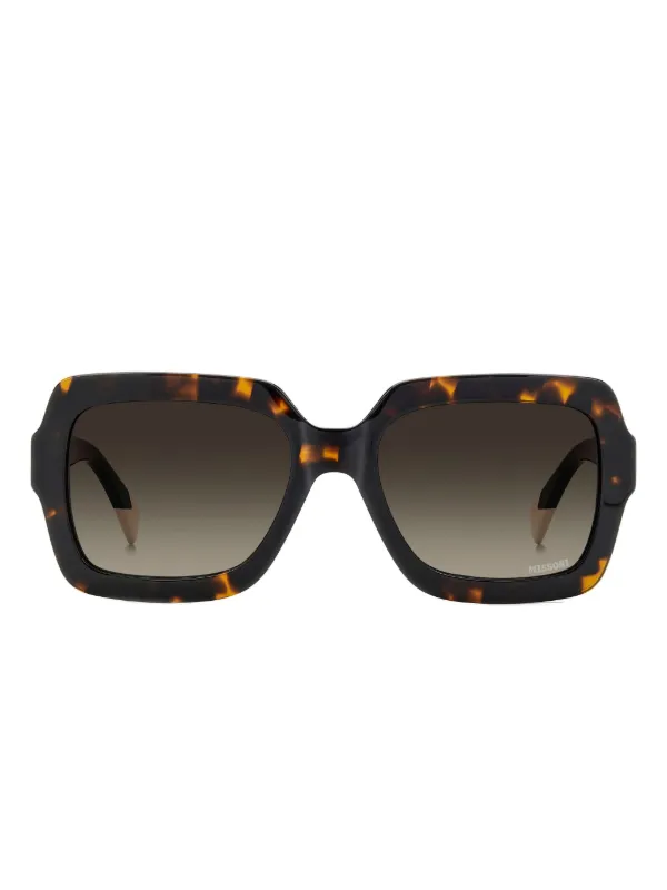 Lunettes De Soleil Missoni – Monture Noire Plastique, Lentilles Gris Clair, Style Avalant