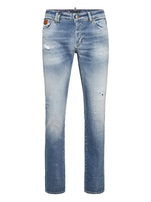 Philipp Plein ダメージ ジーンズ | ブルー | FARFETCH JP