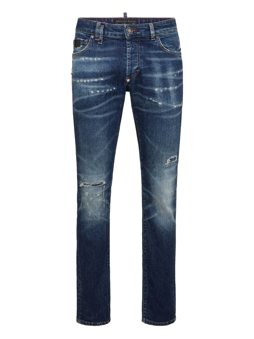 Philipp Plein Gerafelde jeans Blauw
