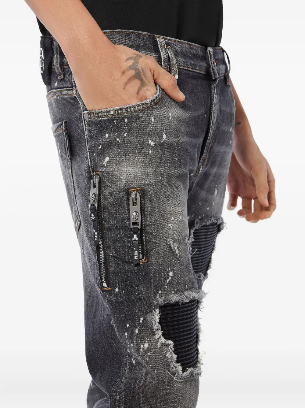 Philipp Plein Gerafelde jeans Grijs