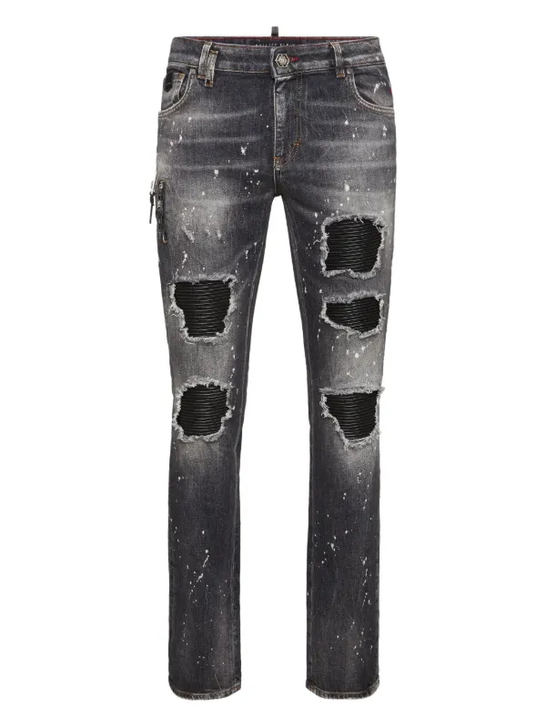 Philipp Plein Distressed Jeans Grey FARFETCH ZA