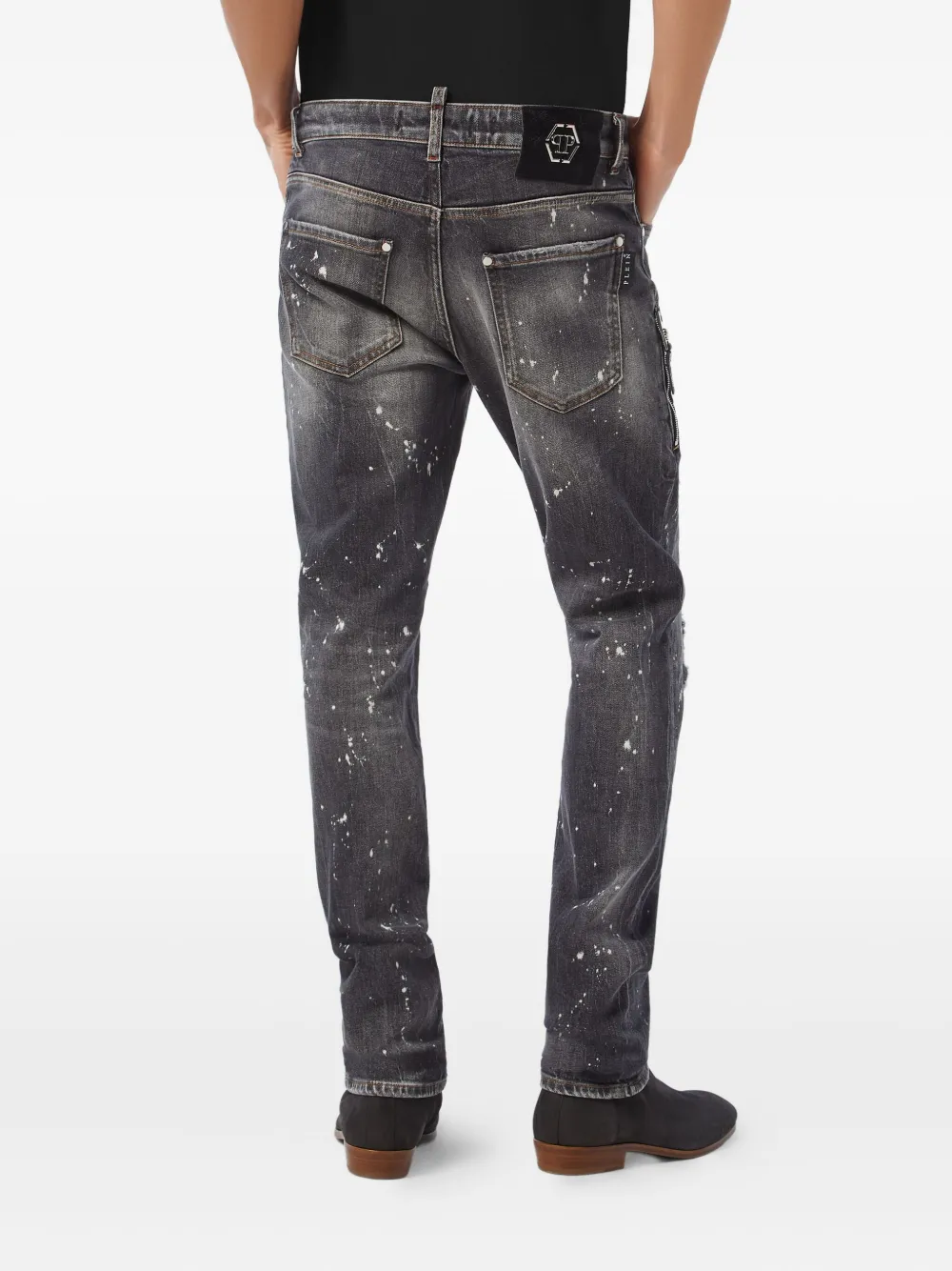 Philipp Plein Gerafelde jeans Grijs