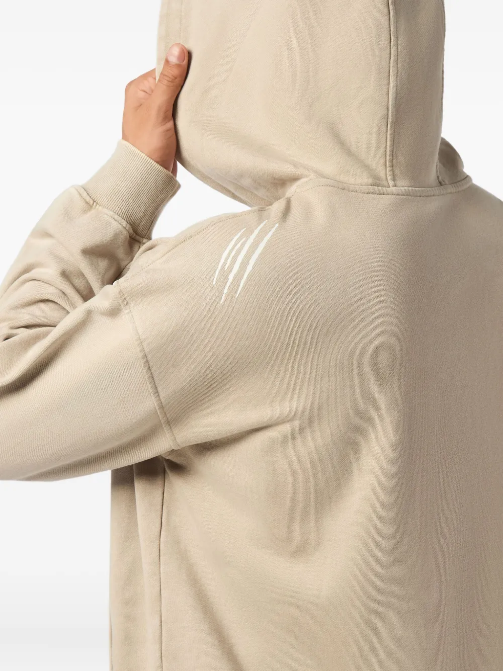 Plein Sport Graphic-print Zip-up Hoodie In Neutral