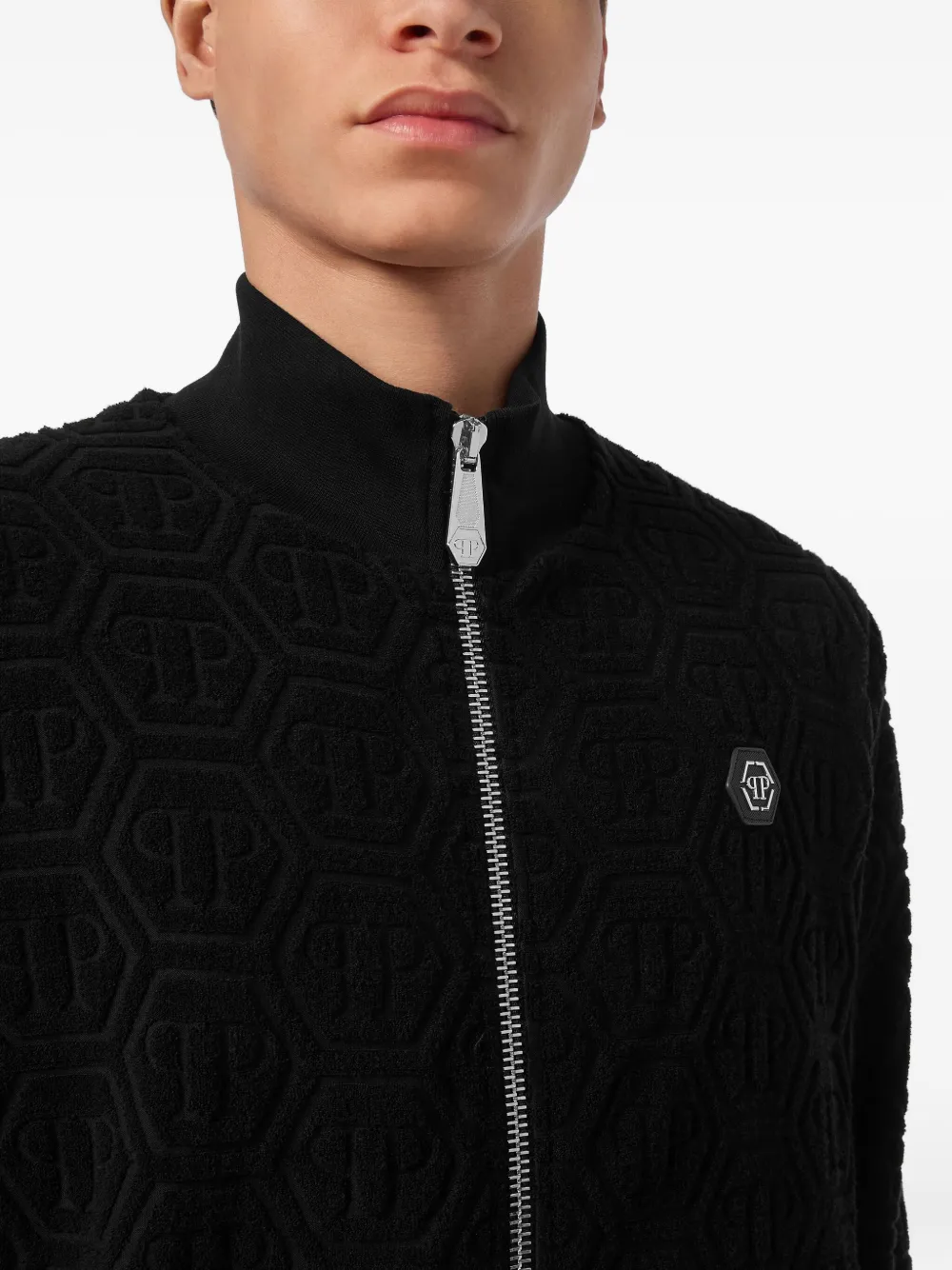 Philipp Plein Jack met rits en reliëf Zwart