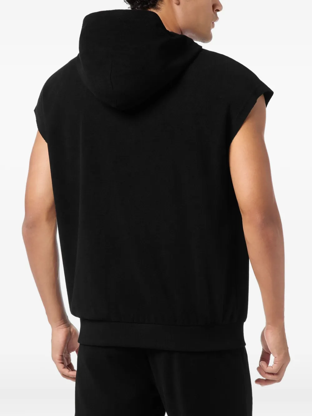 Plein Sport Mouwloze hoodie Zwart