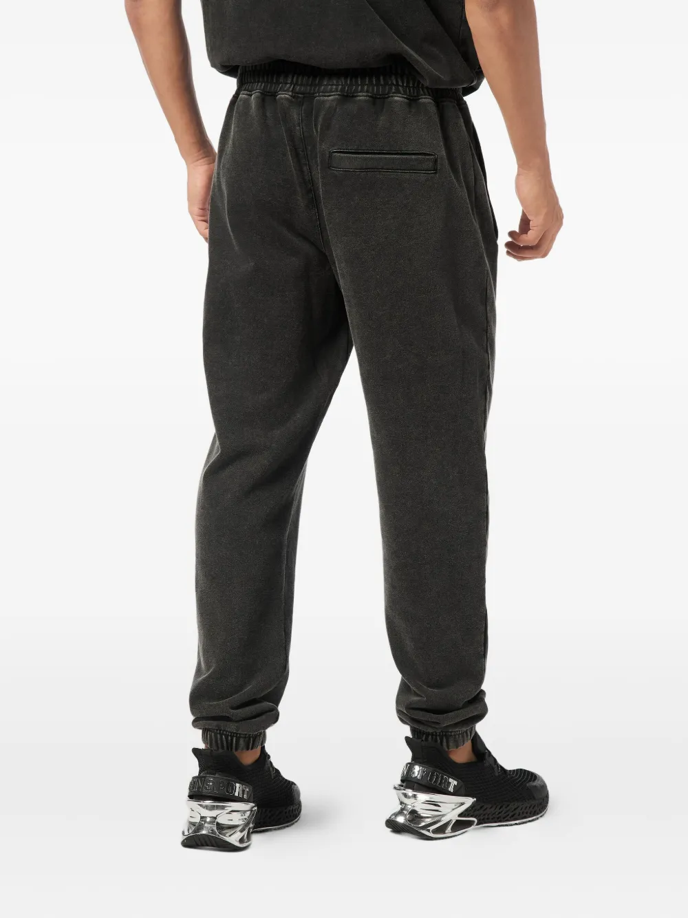 Plein Sport Cold-dye Logo-embroidered Track Pants In Black