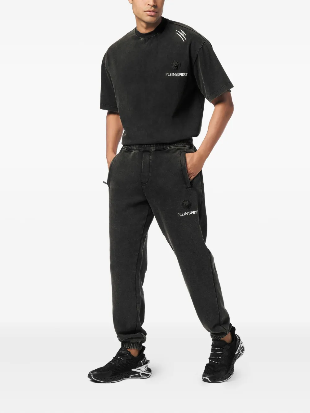 Plein Sport Trainingsbroek met geborduurd logo - Zwart