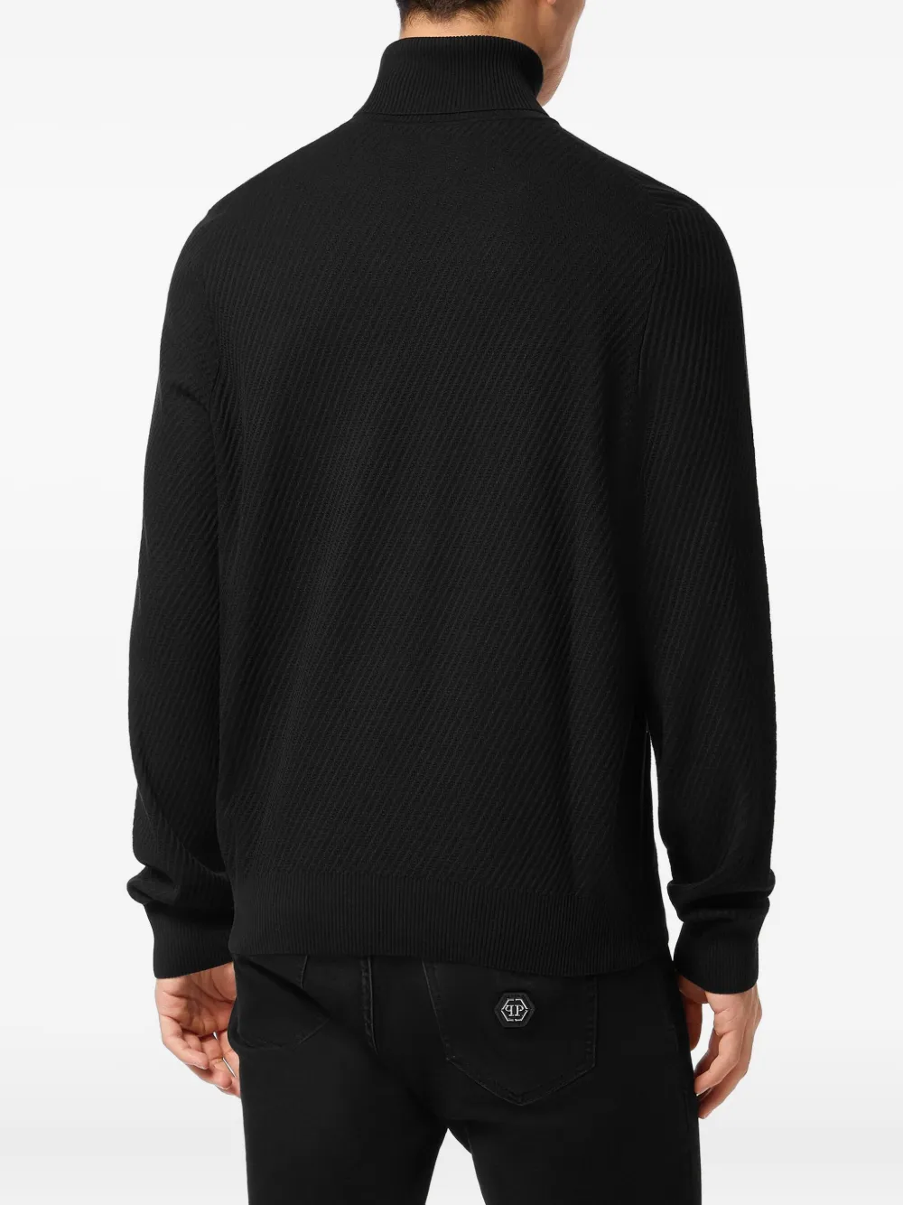 Philipp Plein Geribbelde coltrui Zwart