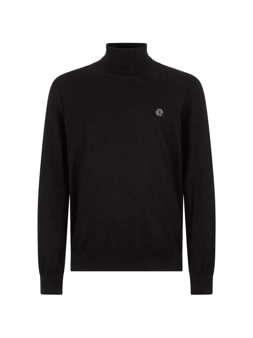 Philipp Plein Maglione a coste con collo alto - Nero
