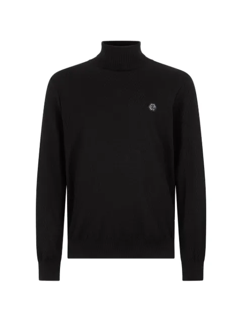 Philipp Plein knitted turtleneck pullover wool silk blend